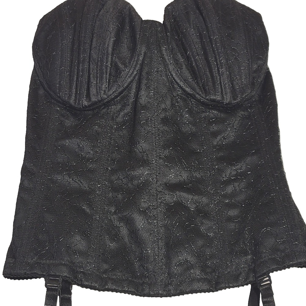 Vlada's Design Black Lace Boning Sexy Bustier Corset Garter Straps 32D Custom